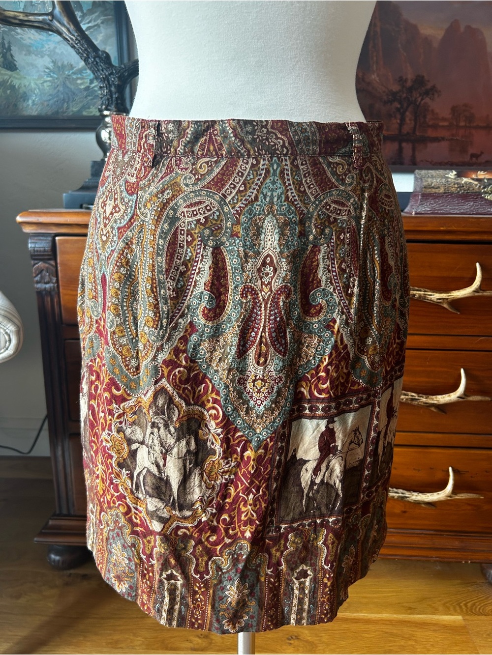 Vintage Bushwacker Women's Red Paisley Equestrian Skirt